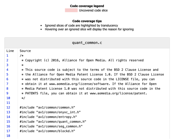 «New design of the source code reports»