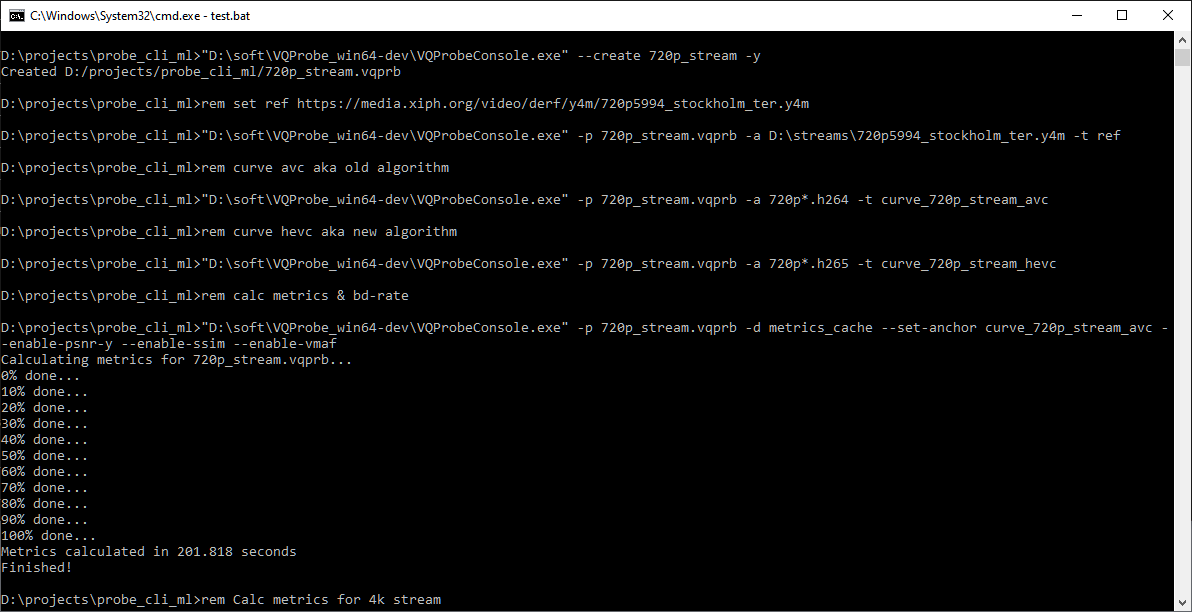 Upon execution, some time is needed for the metrics to be calculated; an example log is provided below